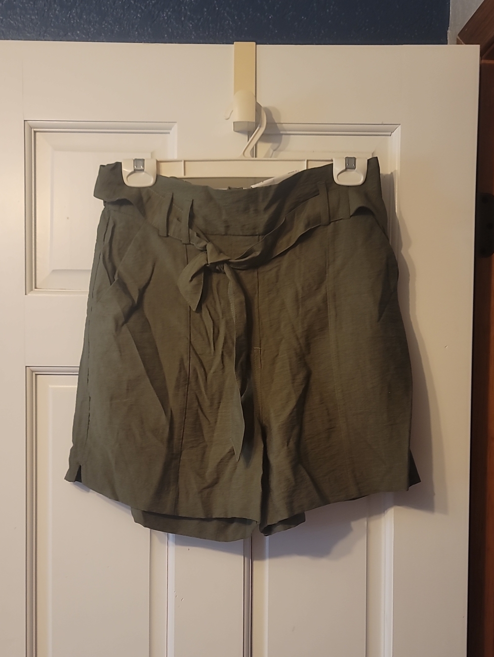 Maurices Olive Green Tie-Waist High-Rise Shorts